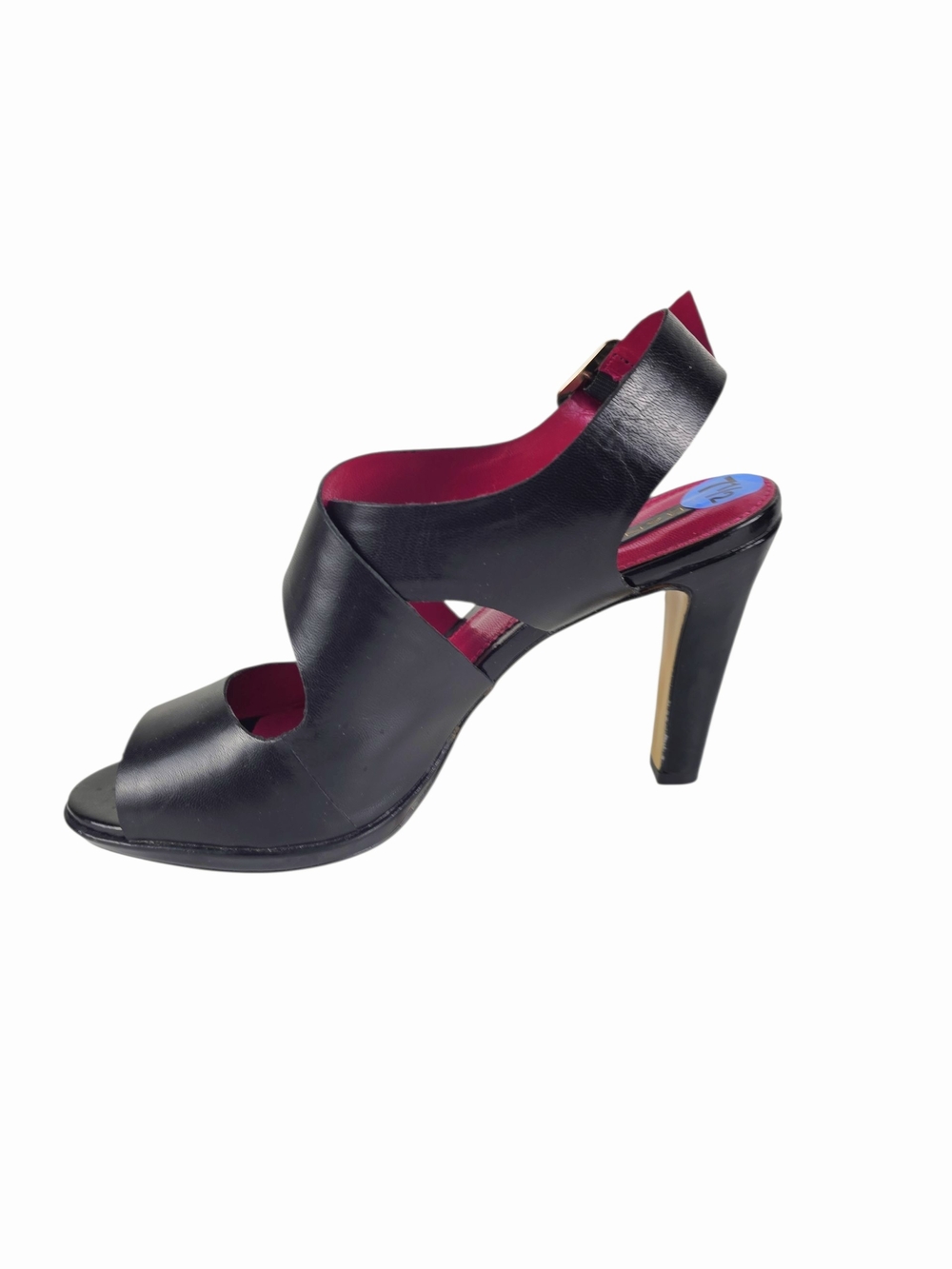 Bandolino Ludlow Crisscross Black Leather Slingback Heels - Picture 4 of 15